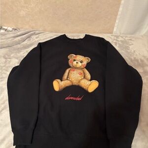 Black Sweater with Teddy Bear Design by domrebel